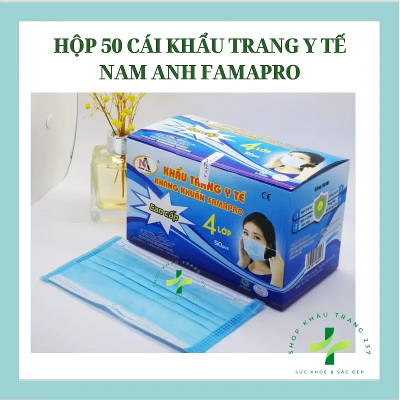 [HỘP 50 CÁI] Khẩu Trang Y Tế Famapro 4 Lớp Siêu Êm và Thoải Mái