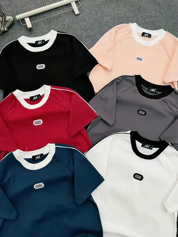 Áo thun viền tay  GIDI cotton borip _A 882_chân ngắn BTQ2 1