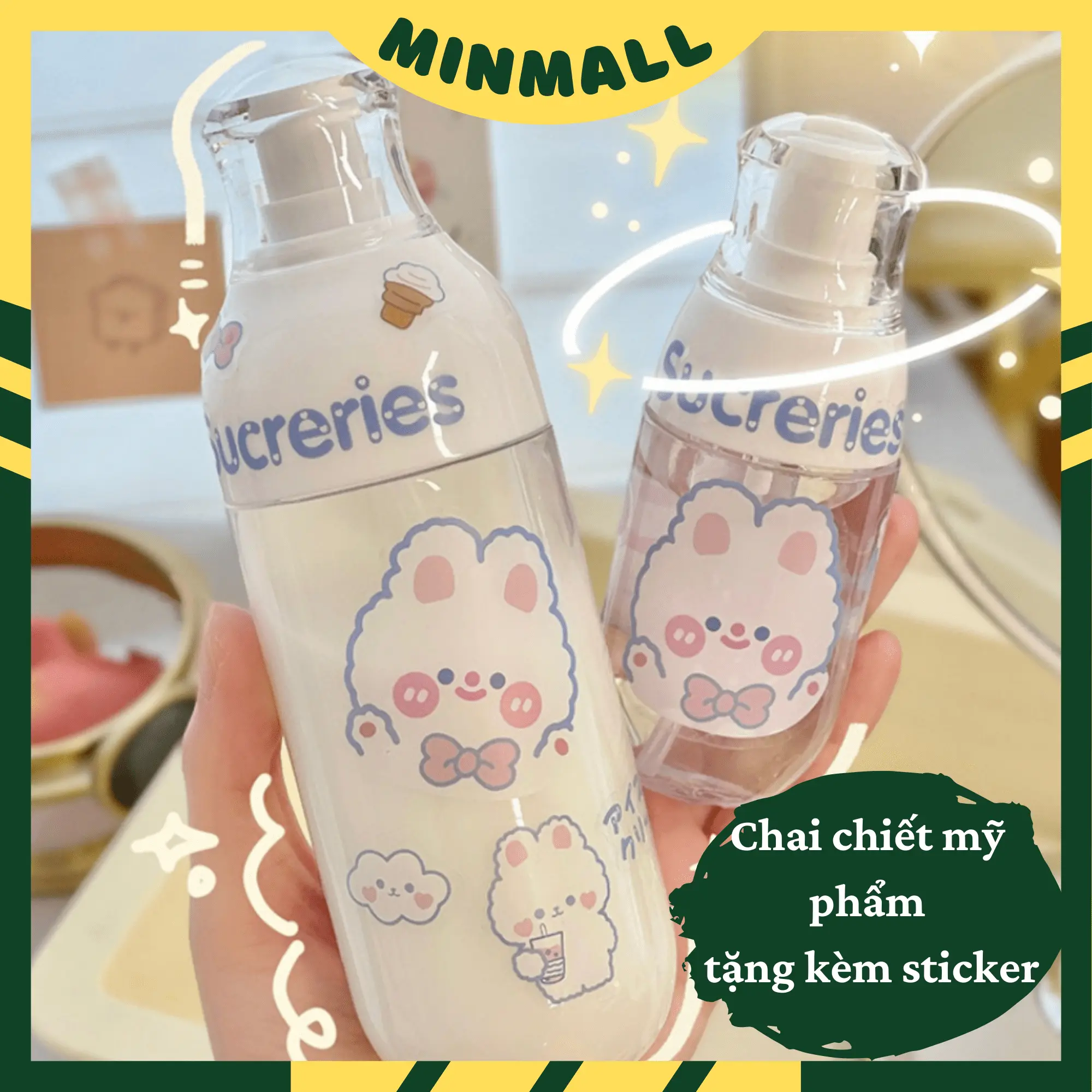 Chai Nhựa chiết dầu gội, sữa tắm, mỹ phẩm vòi nhấn, vòi phun sương du lịch tiện lợi