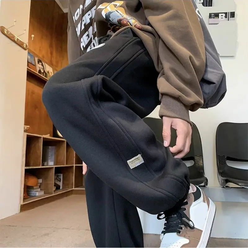 Quần Jogger Nỉ Bông Thu Đông Logo ORIGINAL  Unisex - Quần ống rộng dáng suông Bo Gấu Dày Dặn Ấm Áp 6