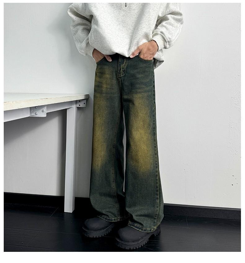 Product Introduction of Men's Vintage Washed Jeans - American Streetwear Wide Leg Denim Pants (Summer Distressed Style) 8
