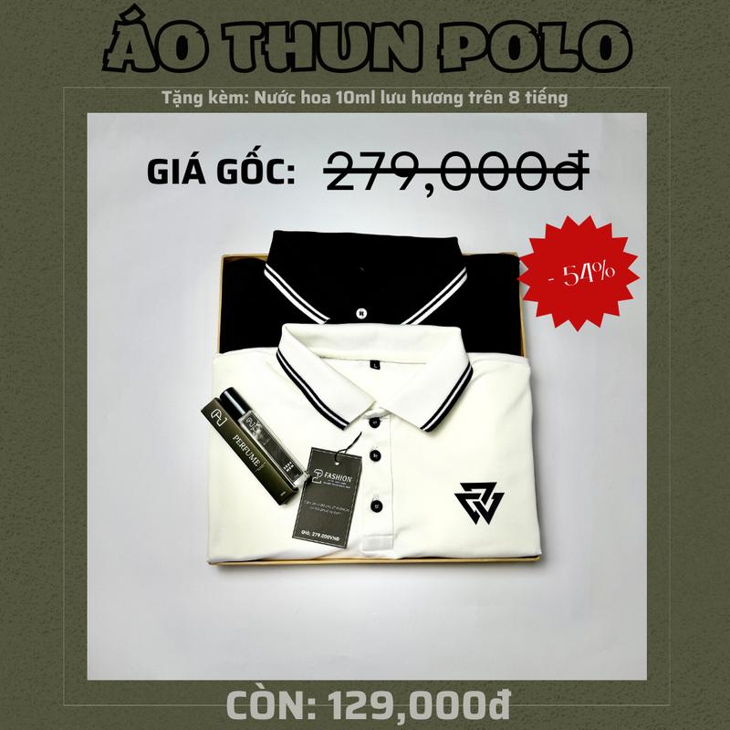 Áo Polo Nam Có Hộp Quà Tặng Kèm Nước Hoa 10ml Có Cổ Ngắn Tay Kem Menswear
