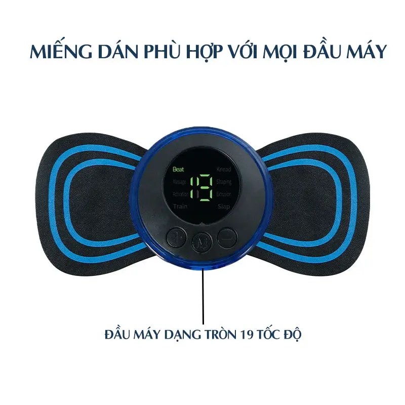 Miếng Dán Massage EMS Tích Hợp 6 Chế Độ - Đai Massage Vai Cổ Vai Gáy Hiệu Quả, Thư Giãn Cơ Máy Massage
