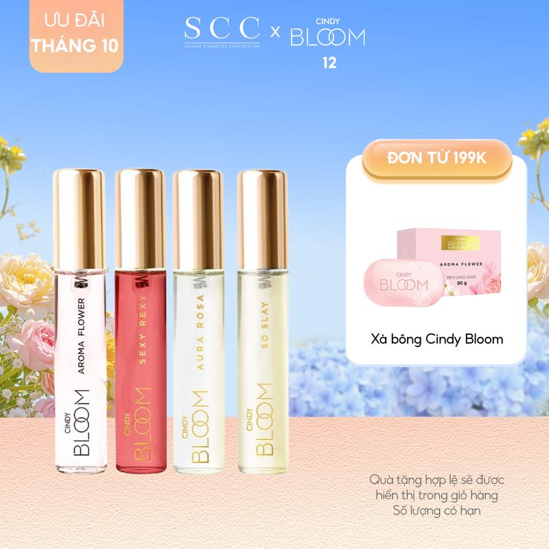 [Quà tặng 20.10] Bộ 4 nước hoa nữ Cindy Bloom Best Seller 10ml/chai - Nữ Tính, Trẻ Trung, Gợi Cảm, Sang TrọngQuà tặng bạn gái Quatangbangai