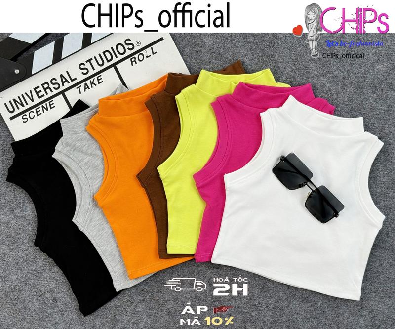 Áo Crotop Sát Nách Cổ Cao 3cm Cho Bé Gái