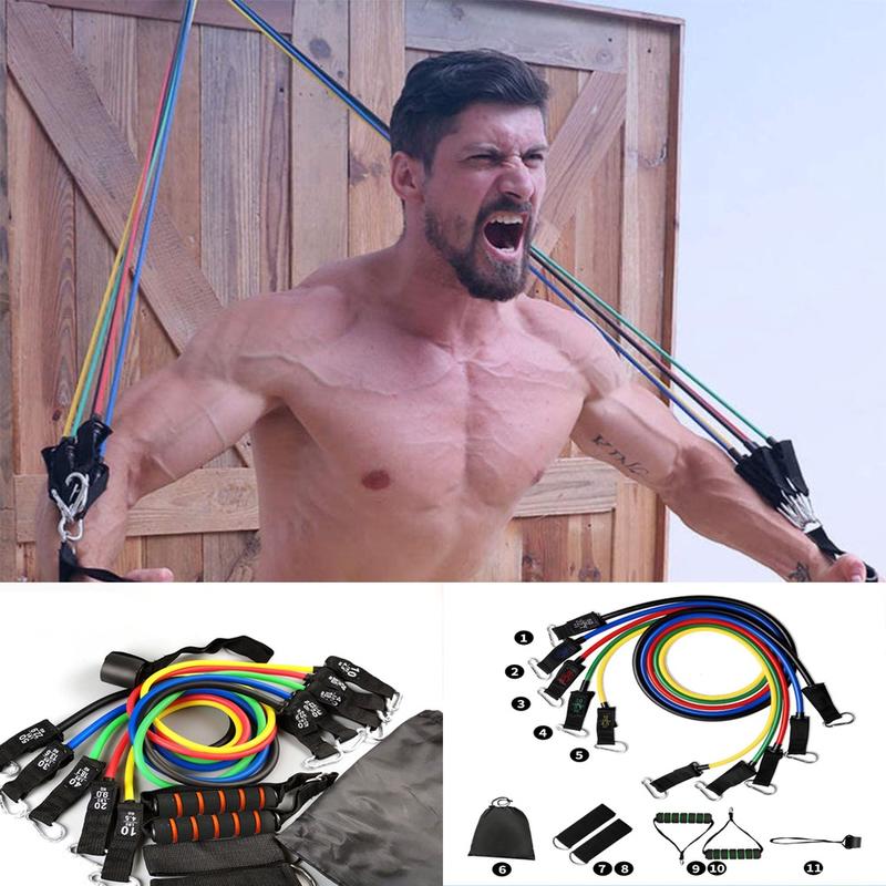 Dây Kháng Lực Ngũ Sắc Tập Gym Bản chính hãnġ 150LBS Có Nhãn Kháng Lực Vải Dù