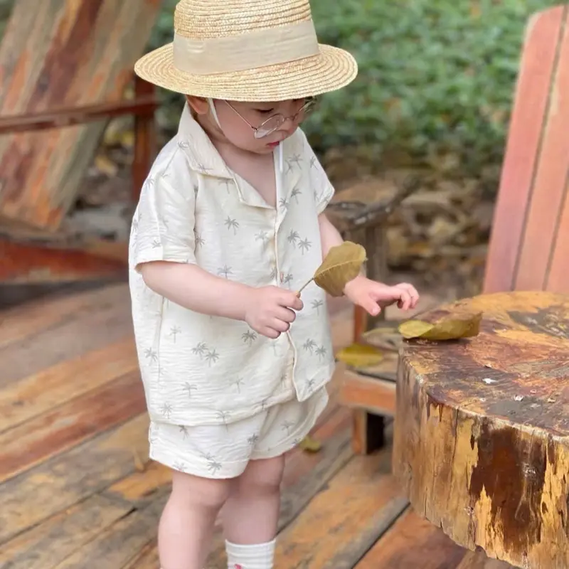 [Havykids] Bộ Đũi Hình Cây Dừa Phong Cách Hàn Mặc Đi Biển Cho Bé