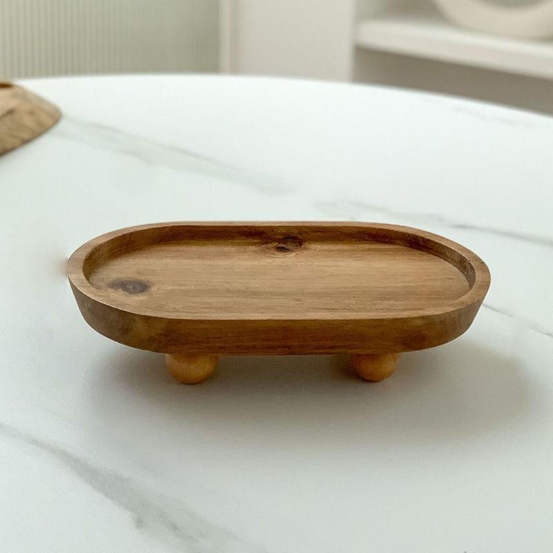 Product Introduction of Tableware Elegant Wooden Oval Tray Convenient Multifunctional Food Dishes Durable Dinner Plate Dessert 8