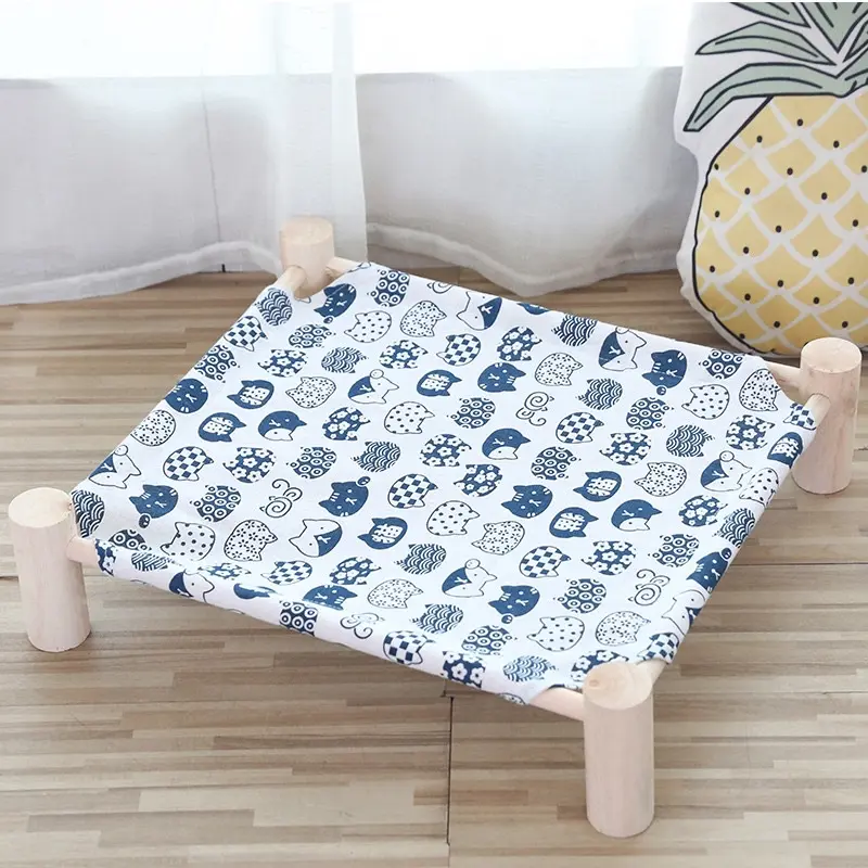 [ Giường VÕNG chân gỗ ] võng treo lồng cho chó mèo nhiều màu nhiều mẫu võng  chó poodle 6