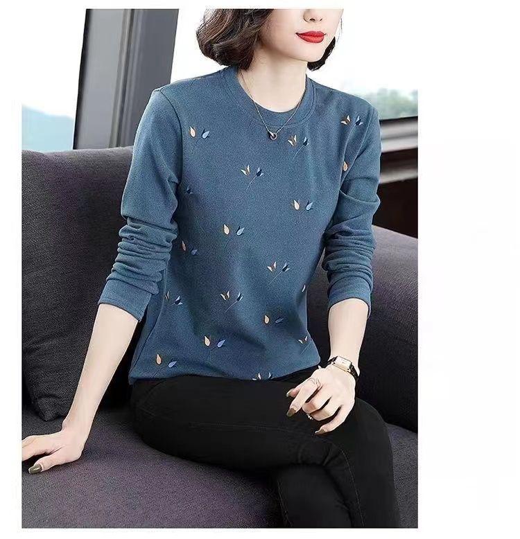 Product Introduction of Áo Thun Dài Tay, Thời Trang, Dành Cho Nữ, Mẹ TRUNG NIÊN, Áo Phong Cách Phương Tây, Dáng Rộng Vừa Vặn, Ngoại Cỡ, Bó Sát, Cổ Tròn, Áo Sơ Mi Lớp Nền, Hàng Mới Về Năm 2024 12
