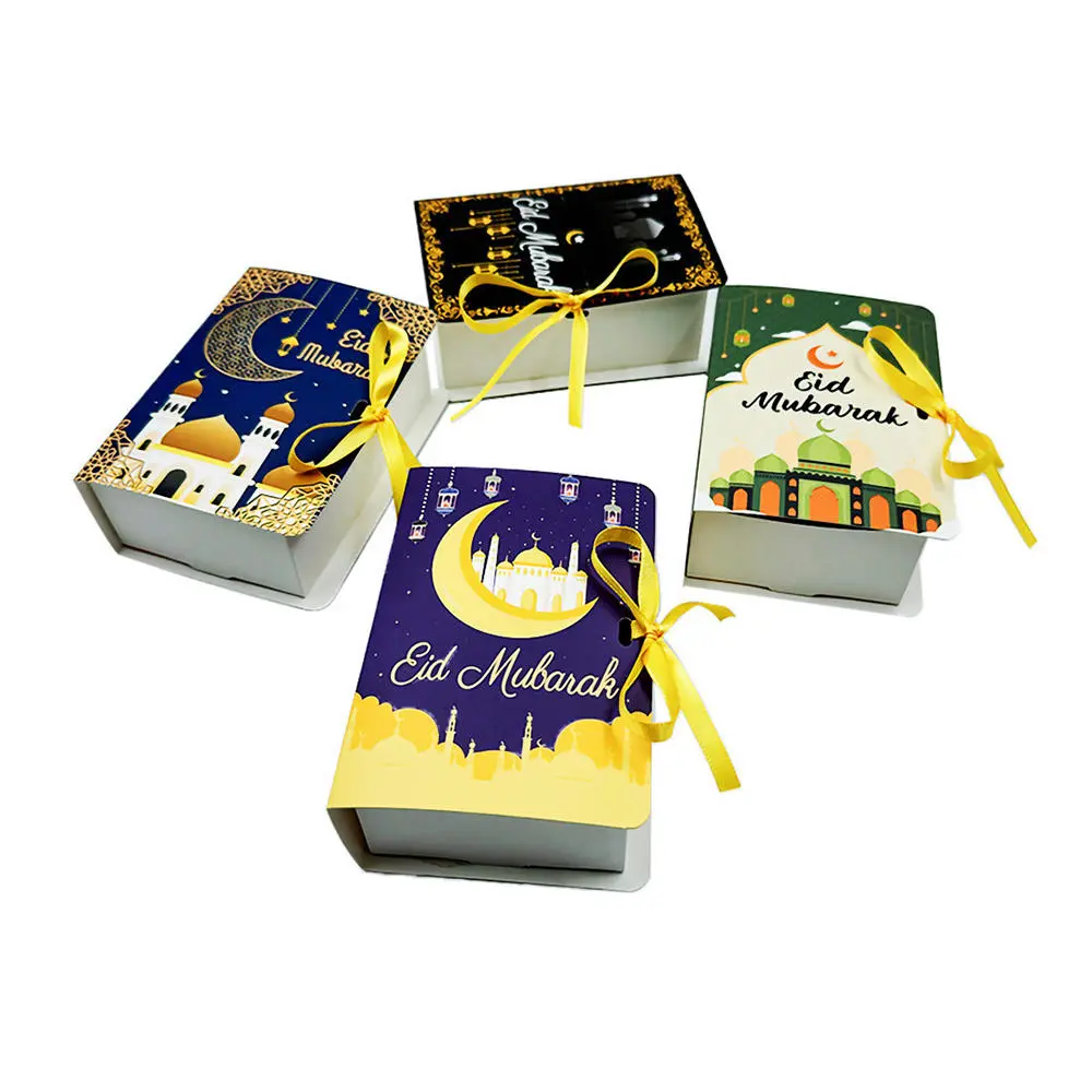 Packaging Ramadan Candy Boxes Gift Boxes Book Shape Paper Treat Box For ...