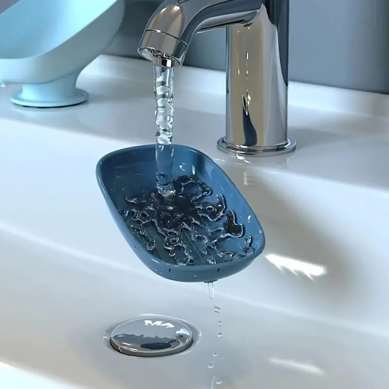 Bathroom Soap Dish, Wall Mounted Soap Bar Holder with Suction Cup, Soap Drain Dish, Bathroom Supplies, Home Supplies 4