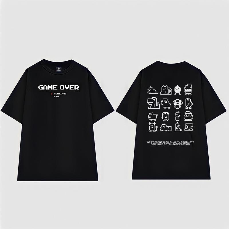 Áo thun cotton Big Size 50 - 120kg dày dặn và mềm mịn mẫu Game Over 2.0 - MH Store Nam Menswear