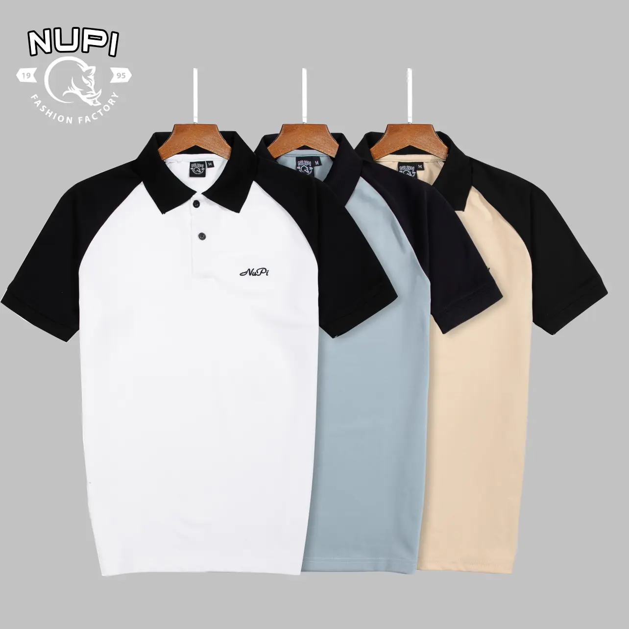 Áo polo Ngắn Tay  siêu phẩm đầu tay của nhà Nupi  AT02 Nam Menswear Có Cổ Có Cổ Tay Ngắn
