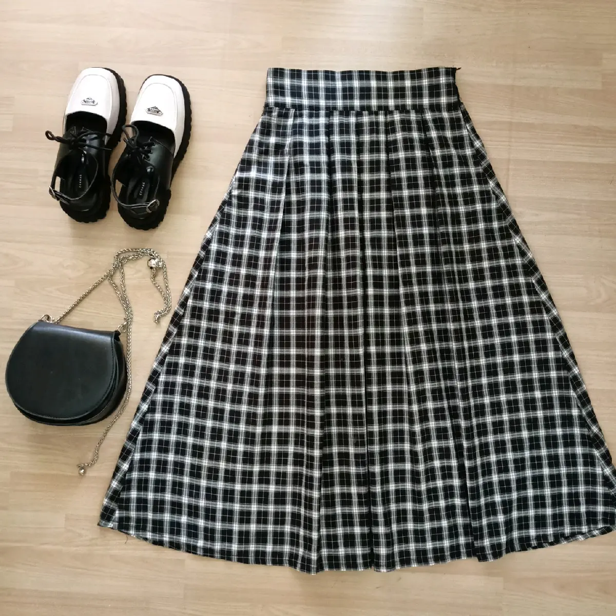 Minji Skirt/ Rok kotak korea A-Line