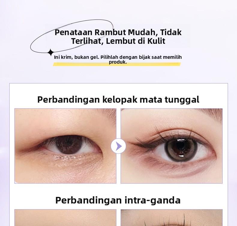 Krim Pengaturan Tak Terlihat untuk Kelopak Mata Ganda Tahan Lama Tahan Air Alami Tanpa Jejak Krim Gel Kelopak Mata Ganda