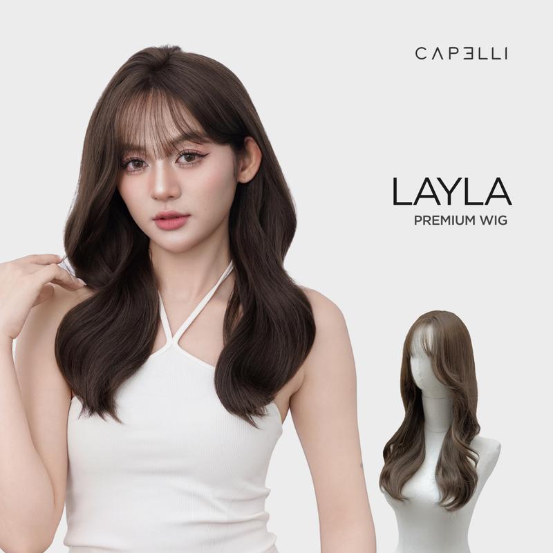 Tóc Giả Nguyên Đầu Siêu Da Lưới Lace CAPELLI Xoăn Lơi Mái Thưa Layla Premium Wig