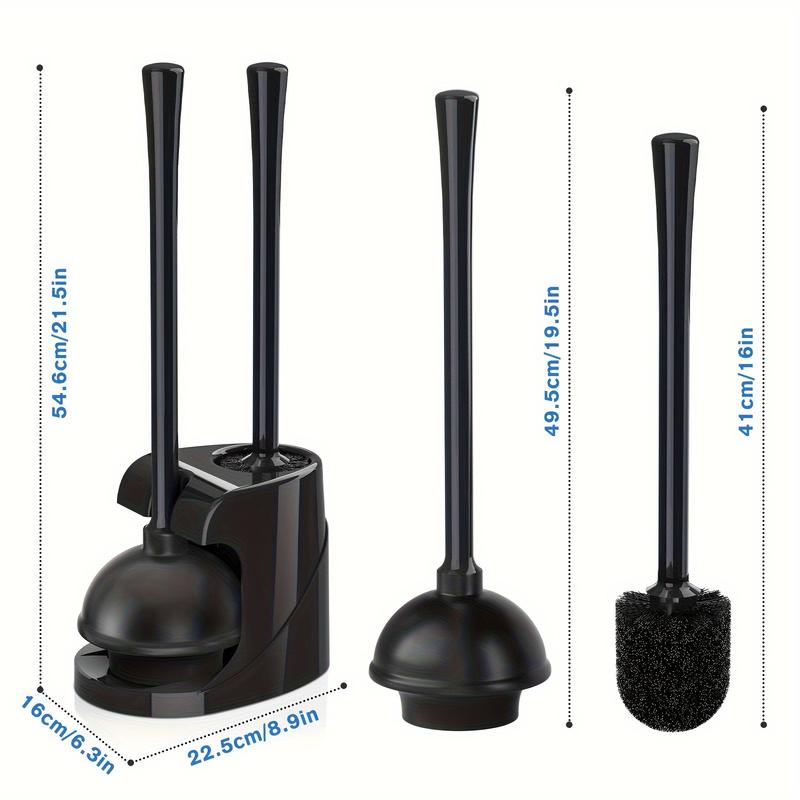 Toilet buy Plunger and Bowl Brush Combo for Bathroom Cleaning, Black, 1 Set