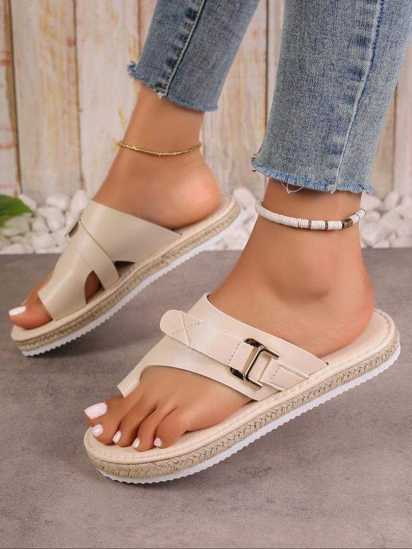 Women's Simple Plain Slip on Flip Flops, Casual Comfortable Toe Thong Slippers for Summer, Lightweight Breathable Non-slip Slippers for Beach 4