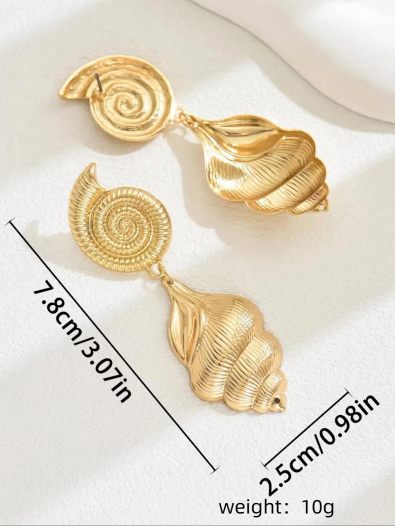 Product Introduction of Fashionable Shell Design  Earrings, Fashion Jewelry for Party, Daily Clothing Decor, Trendy All-match & Exquisite Jewelry for Birthday Gift 1