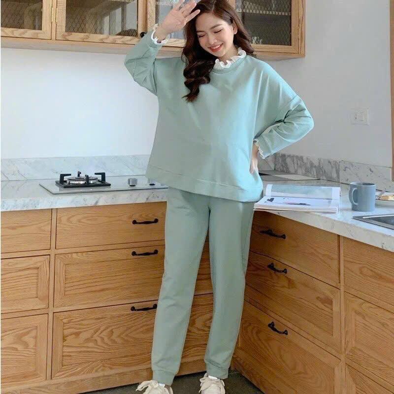  Bộ đồ bầu thu đông chất da cá mềm mịn BD908 