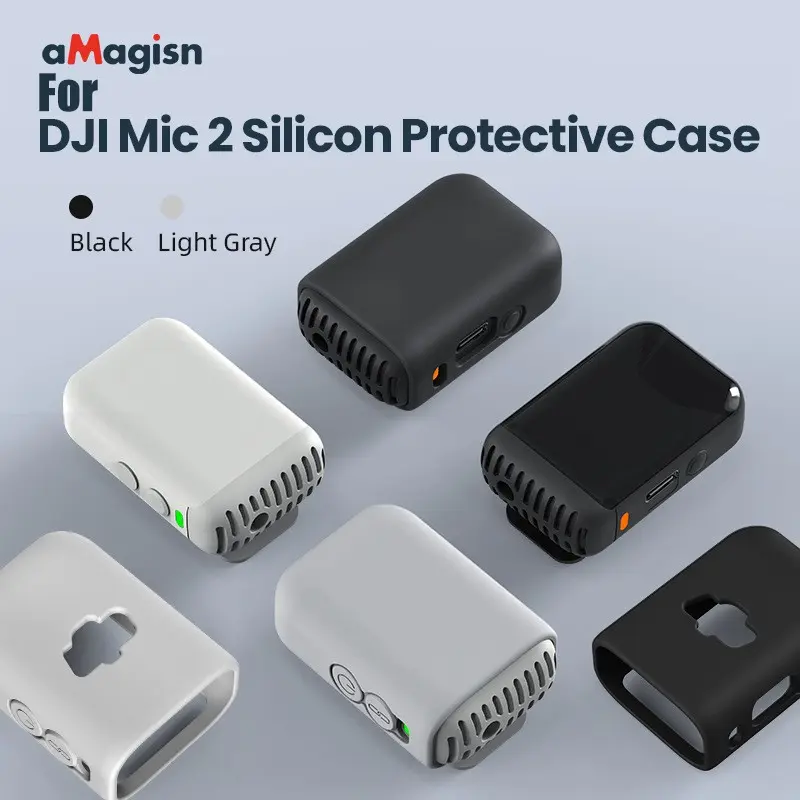Sarung Pelindung Silikon, Kualiti Premium, untuk Mikrofon Wayarles DJI Mic 2 Black Silicone