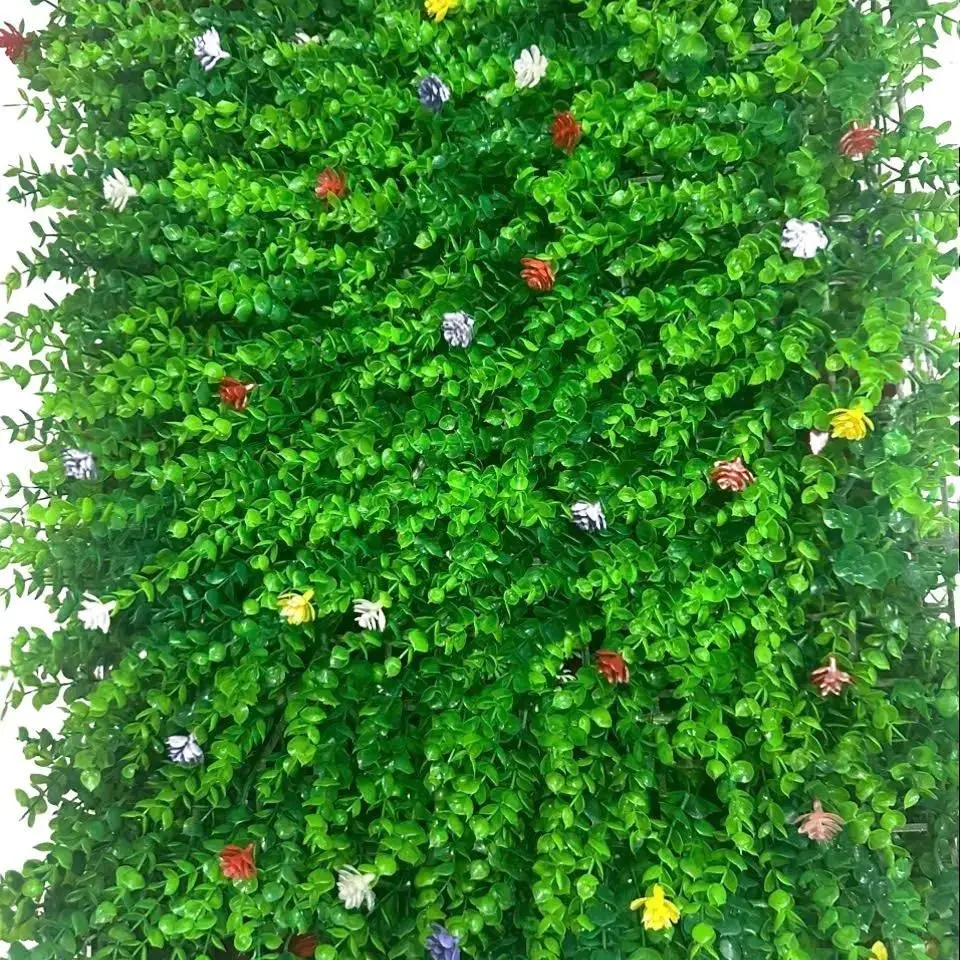 Cỏ tai chuột có đính hoa nhỏ nhiều màu, 40cm x60cm, trang trí tường, quán cà phê, nhà hàng.