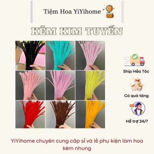 Kẽm Nhung Kim Tuyến Làm Hoa Handmade Loại Chuẩn Dày và Mịn, Kẽm Nhung Kim Tuyến Làm Hoa Loại 1, Đồ Thủ Công Handmade, Lông Dày Đều Mịn YIYIHOME