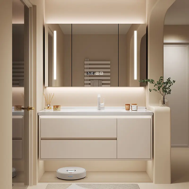 {SG Sales} Vanity Cabinet Bathroom Mirror Bathroom Cabinet Washbin Bathroom Cabinet Combination Wash Basin Washstand Smart Mirror Bathroom Cabinet Rock Plate Washbasin