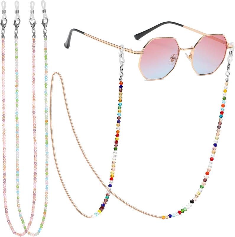 TikTok Shop 3 count Eyeglasses Chains Sunglasses Strap Holder Crystal Beaded Eyeglasses Chains for Women