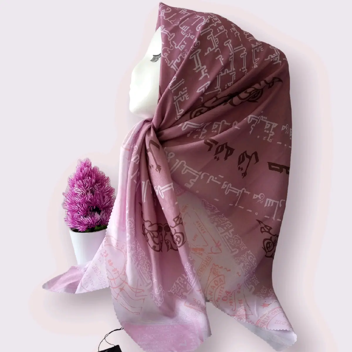 Jilbab Arab Santri Kerudung Pegon Motif Koran Ngaji Tulisan Kata Mutiara Bahan Katun Voal Motif Terbaru Nyaman Dan Adem Ukuran Standar Muslim Square Segi