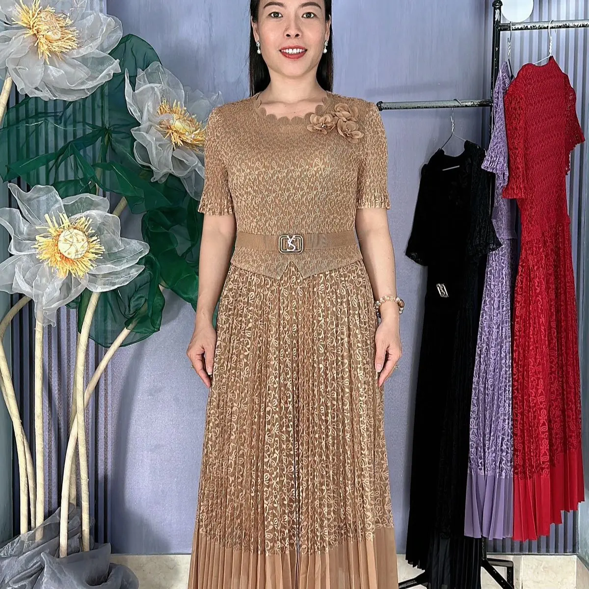 Đầm xếp ly fisize Women nhập quảng châu