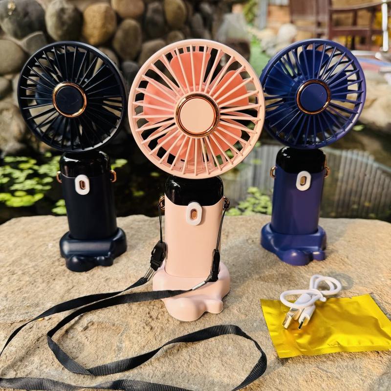 Quạt Mini Cầm Tay N15 Sạc Tích Điện Đeo Cổ Gấp Gọn Để Bàn. Dung Lượng Pin Cao 4h - 10h