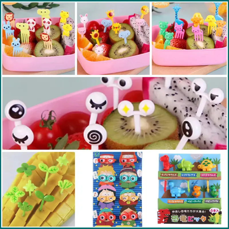 【COD】Tusukan Bento Buah / Bento Tusukan Bento Buah Kue Garpu Buah Kue Dessert Motif Lucu Anak-anak