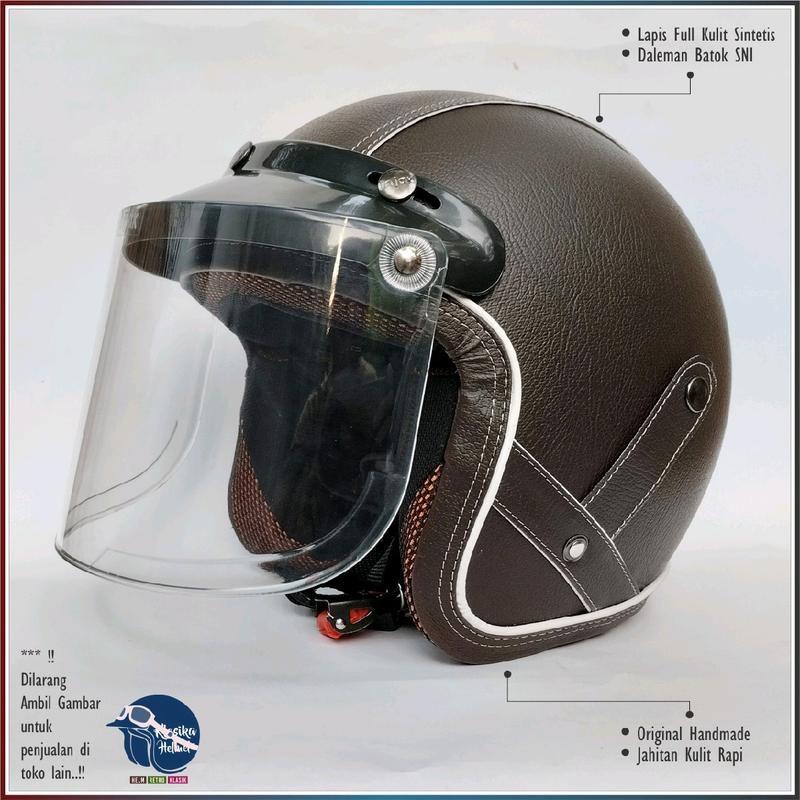 Helm Bogo Cewe Helm Kulit Original Handmade Helm SNI Premium 2