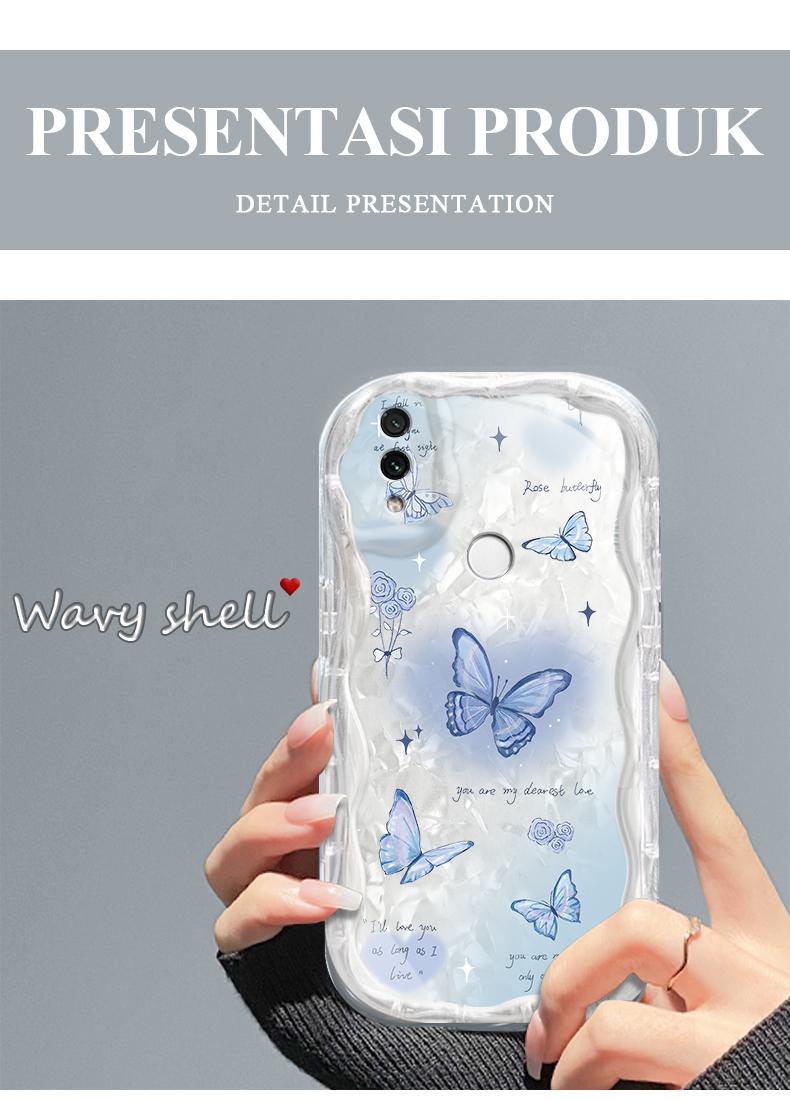 Product Introduction of Casing hp RedmiNote7/Note7PRO/Note7S  Kupu-kupu lucu transparan gelombang soft shell wanita mewah ringan kelas atas all-inclusive anti-fall case 46