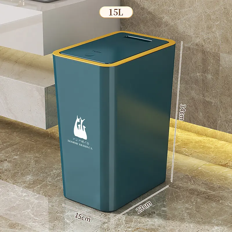 Thùng Rác Có Nắp Nhấn Nút Tiết Kiệm Không Gian Nhựa PP, Loại 11Lit Sử Dụng Được Nhiều Vị Trí Trong Nhà