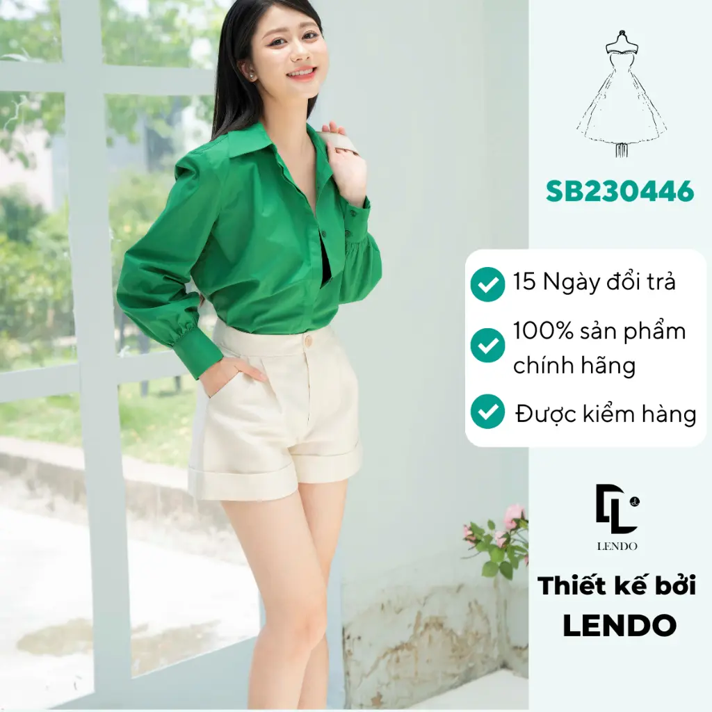 Áo Cổ Đức Dáng Suông Thô Hàn LENDO FASHION A230434 Top Nữ