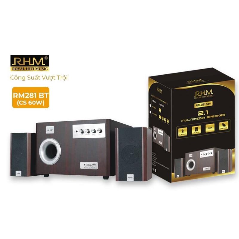  Loa 2.1 chuyên nghiệp RHM RM281 BT - 60W tổng  có bluetooth  Loa máy tính Loa máy tính Củ Loa Nghe Nhạc Không Dây Wireless 