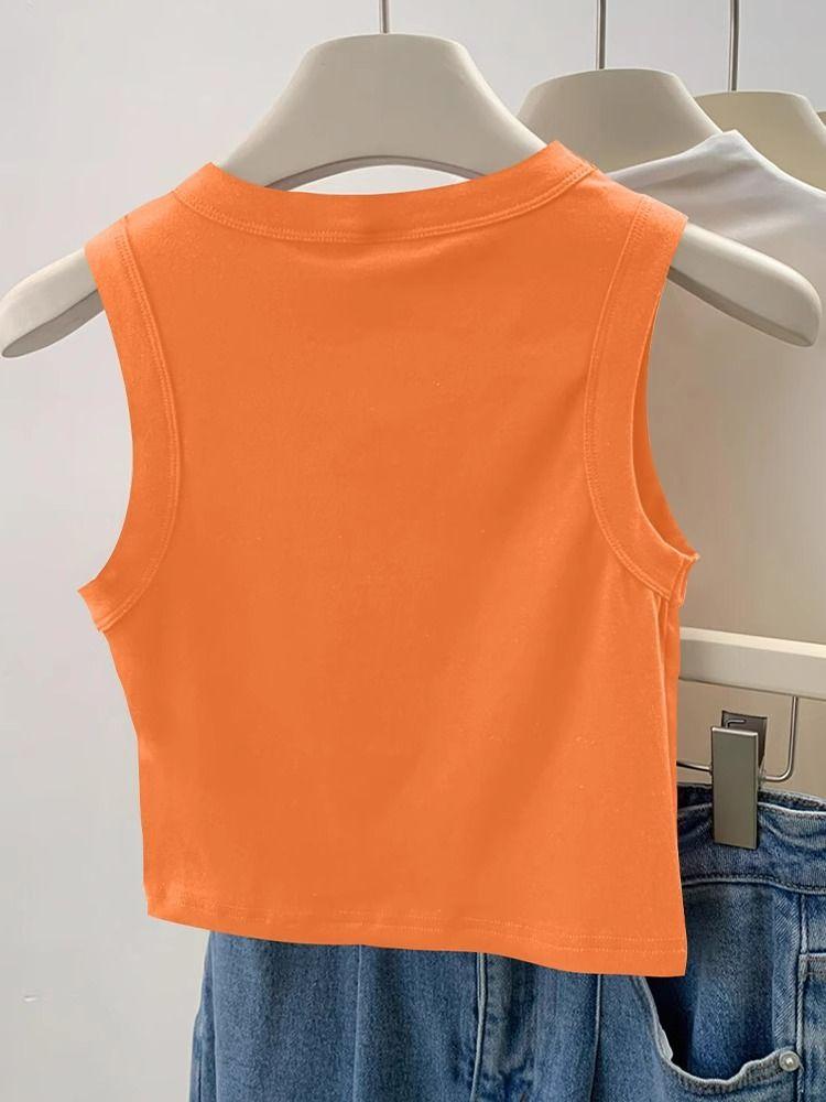 Product Introduction of [High Quality] Women's Camisole Smooth Cool Cotton Women's Tank Top Suitable for Gym or Outing Dopamine Style Hot Girl Short 2025 Summer Inner Wear Sleeveless Camisole Outer Wear Top 3