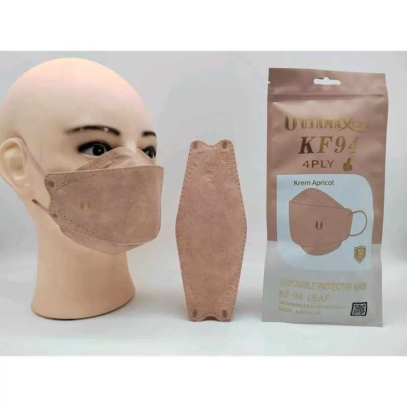 Masker KF94 Utama XCare, 4 Ply, Model Earloop, Non Medis, Isi 10 Pcs, PEACH PINK - Bisa COD