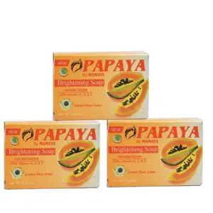 MAMAYA minimal 3pcs Whitening Sabun Papaya (BPOM) Sabun Pepaya 70g | Temulawak 85g | Cucumber 85g | Rice 60g Soap Berminyak Mencerahkan