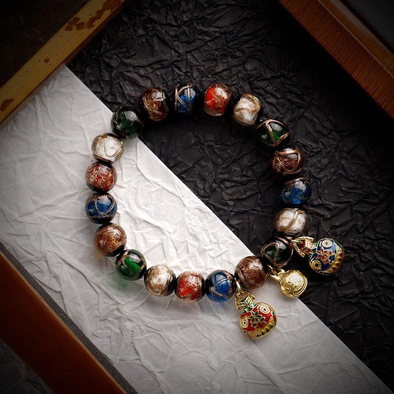  B53 Vòng Tay Lưu Ly Tro Ngũ Hành 10mm - Chiêu Tài Lộc Bảo Bình An Dưỡng Bản Mệnh 