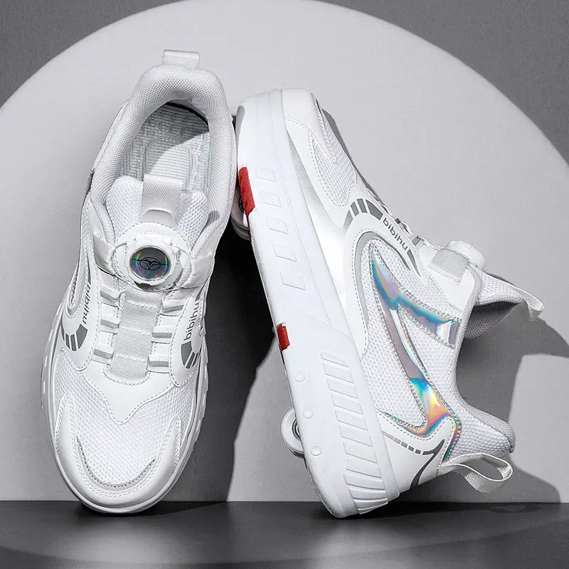 Heelys, Người Nổi Tiếng Trên Internet Mới, Giày Trượt Patin Bốn Bánh Có Thể Tháo Rời, Giày Thể Thao Cảm Giác Công Nghệ, Phong Cách Độc Đoán, Giày Trượt Patin Hai Bánh, Dành Cho Nam Giới