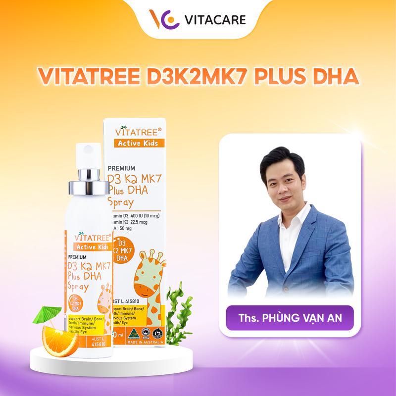 [Độc Quyền Ths.Phùng Vạn An]  Vitamin D3 DHA Vitatree Dạng Xịt Cho Bé Dễ Hấp Thu Canxi D3 thông minh