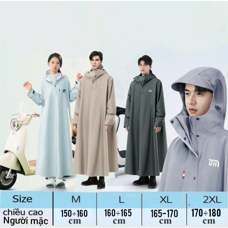 Áo Mưa Đi Xe Máy Trùm Kín Toàn Thân Có Mũ Bảo Vệ Đầu Cổ Chất Vải OXFORD Dày Dặn, Siêu Bền, Chống Thấm, Nhanh Khô