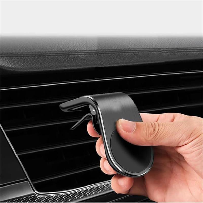 Magnetic Car Phone Holder, L-shaped Air Vent Phone Holder, Universal Aluminum Alloy Magnet Stand for Car Dashboard/Vent 3