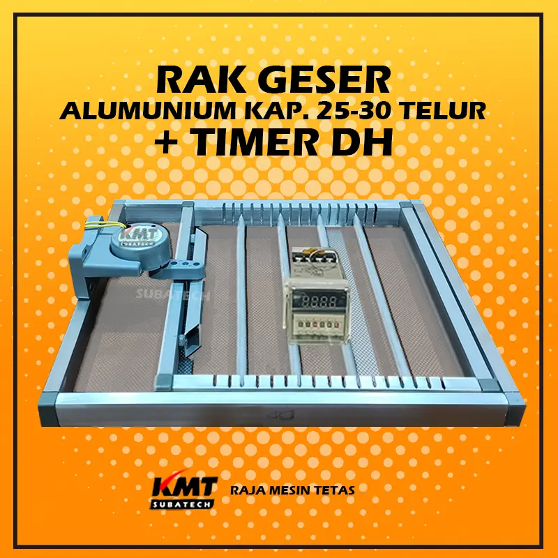Rak Geser 25 Alumunium Timer untuk Mesin Tetas Telur Full Otomatis Penetas
