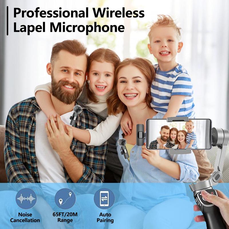 Product Introduction of Wireless Lavalier Microphone, USB Rechargeable Wireless Microphone, Noise Reduction Microphone for Video Recording Interview Podcast Vlog, Audio 6