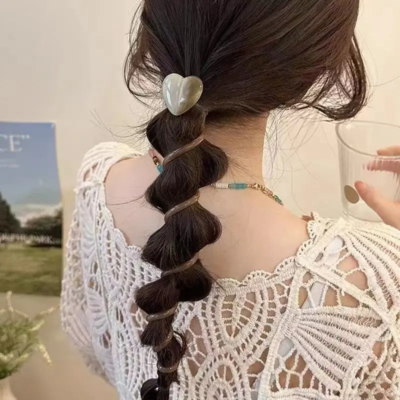 Dây Buộc Tóc Đầu Bong Bóng, Phong Cách Trung Quốc Và Nhật Bản, Thiết Kế Đơn Giản, Dây Điện Thoại Tình Yêu Cao Cấp Mới 2024, Dụng Cụ Bện Tóc Đuôi Ngựa, Thiết Kế Dễ Thương, Hữu Ích 7